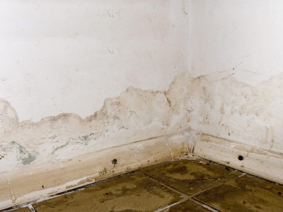 Mur humide malgré une VMC, traces au bas de la maçonnerie